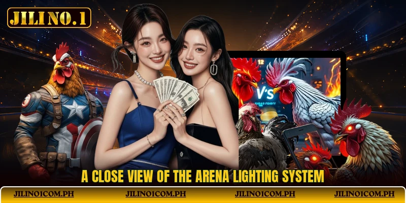 A close view of the arena lighting system A close view of the arena lighting system