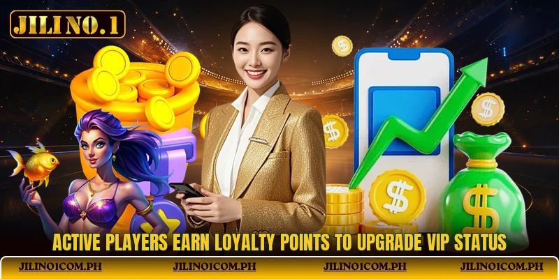 Active players earn loyalty points to upgrade VIP status Active players earn loyalty points to upgrade VIP status