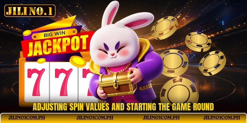 Adjusting spin values and starting the game round