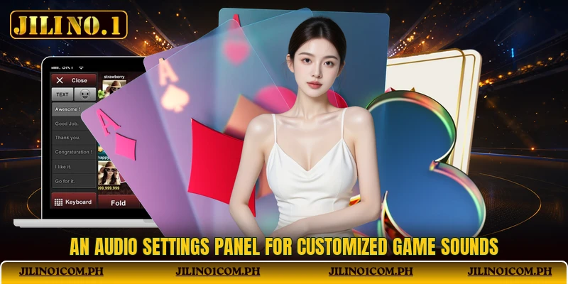 An audio settings panel for customized game sounds An audio settings panel for customized game sounds