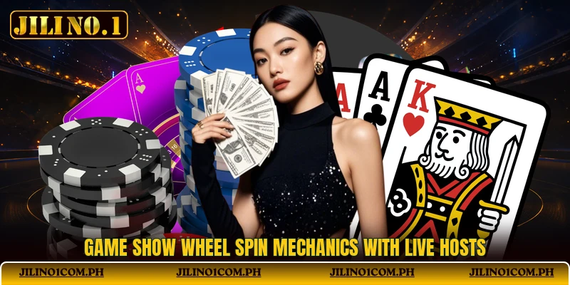 Game show wheel spin mechanics with live hosts Game show wheel spin mechanics with live hosts