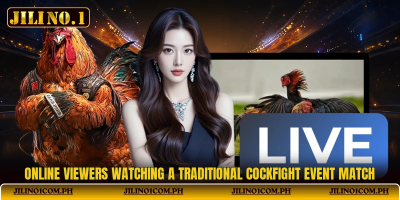 Online viewers watching a traditional cockfight event match