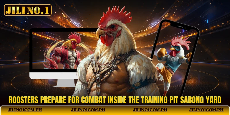 Roosters prepare for combat inside the Training Pit Sabong Yard